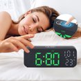 thumbnail image 3 of REGALWOVEN Small Dual Alarm Clock for Bedroom, Dimmable, DST, Snooze,12/24H, Alarms with Indoor Temperature, Decorate for Bedroom 6.7 x 2.4 x 1.2 inch Black Green, 3 of 6