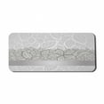 thumbnail image 1 of Grey Computer Mouse Pad, Lace Inspired Flower Motifs Bridal Composition Leaves Wedding Theme, Rectangle Non-Slip Rubber Mousepad X-Large, 35" x 15" Gaming Size, Grey Pale Grey White, by Ambesonne, 1 of 2