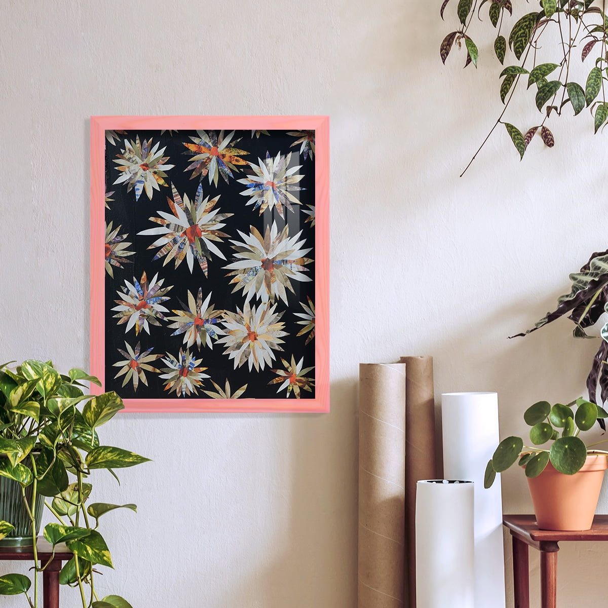 Starburst Too II - Framed Print w/glass - Sunset Pink