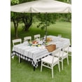 thumbnail image 4 of Outdoor Tablecloth with Umbrella Hole for Patio/Picnic/Party/Camping, Summer Lemon Waterproof Table Cloth Rectangle Table Cover Washable, Potted Plant Black Plaid Vintage Wood (52"x 70"), 4 of 8