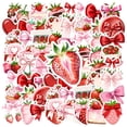 thumbnail image 3 of 35pcs Red Strawberry Stickers Bow Kids Stickers  Heart Stationery Stickers for Laptops Suitcase Fridge, 3 of 9