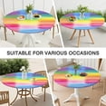 thumbnail image 7 of Colorful Watercolor Stripe Pattern Round Fitted Tablecloth with Elastic Edge,Dining Table Cover Waterproof,Outdoor Round Tablecloth for Camping,Dining,Indoor and Outdoor, 7 of 7