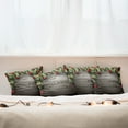 thumbnail image 4 of Ambesonne Christmas Throw Pillow Cover 4 Pack, Red Balls Fir Branch, 24", Brown and Red, 4 of 5