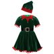 thumbnail image 5 of Vestido de terciopelo navideño con mangas cortas con volantes para niña pequeña, disfraz de Papá Noel para fiesta navideña, 5 of 5