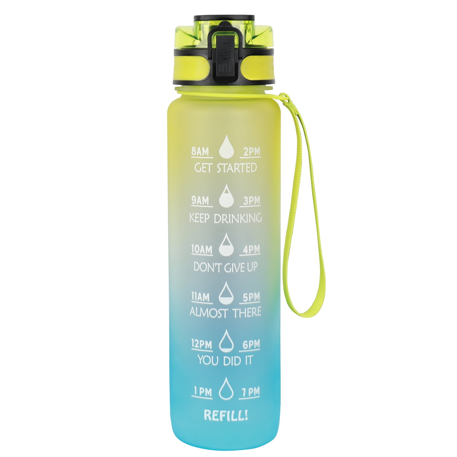 Azebo 32 oz Motivational Water Bottle with Time Marker,Tritan BPA Free