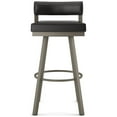 thumbnail image 2 of Amisco Travis 26 in. Swivel Counter Stool - Black Faux Leather / Grey Metal, 2 of 9