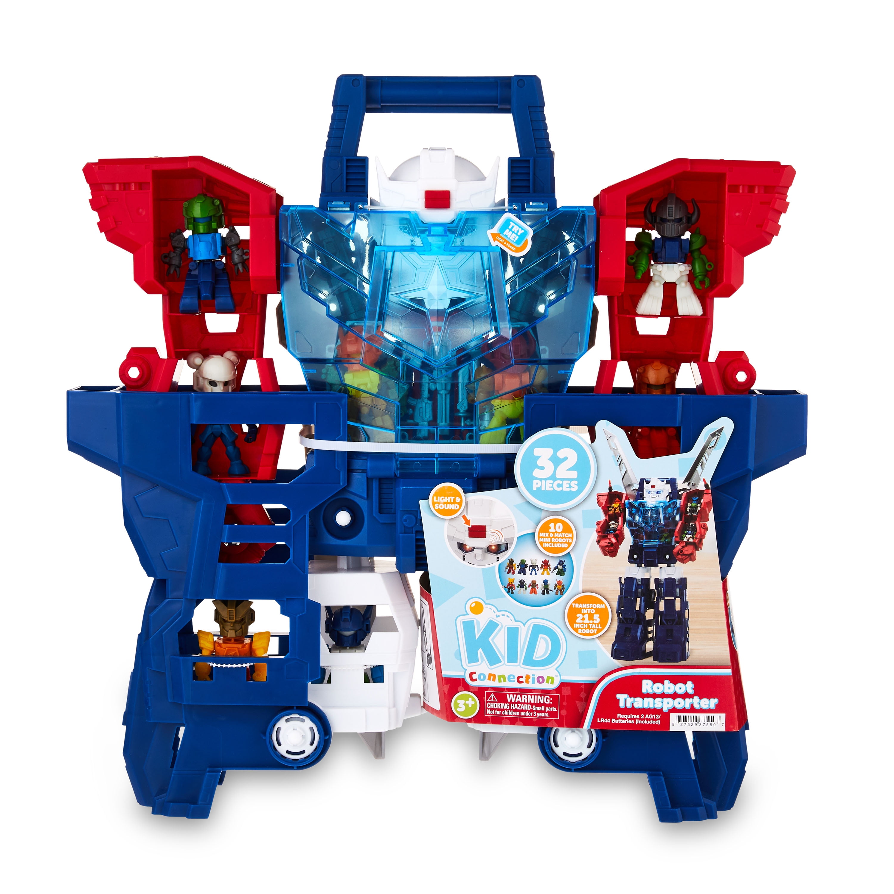 Kid Connection Transforming Robot Transporter with Lights and