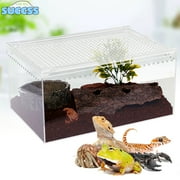 Magnetic Acrylic Large Enclosure 2.5 Gallon Reptile Breeding Box Terrarium Cage