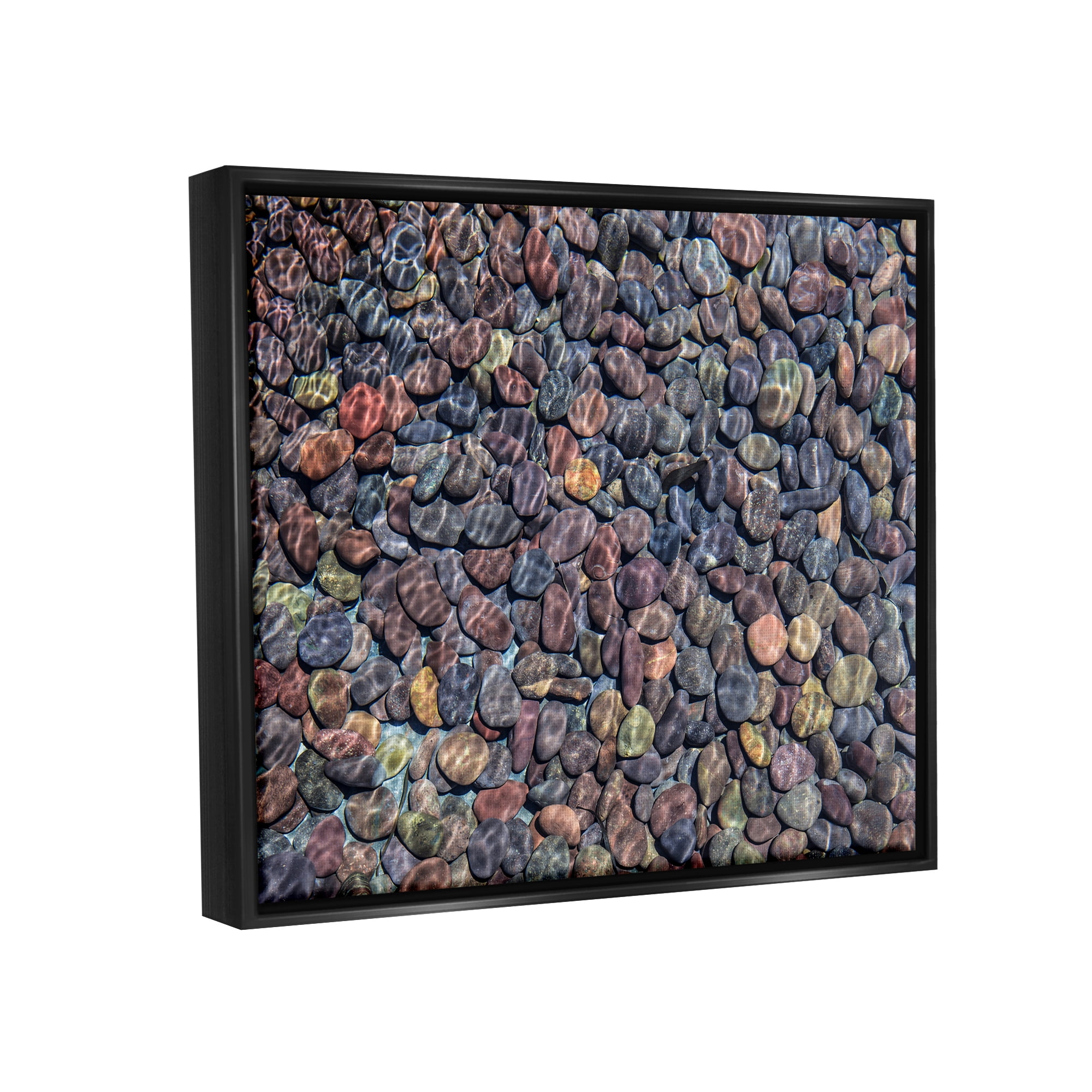 Stupell Ocean Ripples Underwater Pebbles Landscape Photography Black Floater Framed Art Print Wall Art