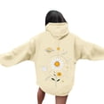 thumbnail image 2 of Graphic Hoodie for Women Cute Flower Print Long Sleeve Preppy Y2K Oversized Pullover Casual Lounge Hooded with Pocket, 2 of 5