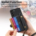 thumbnail image 3 of Phone Case for Samsung Galaxy S22 Plus S22+ 5G Wallet Cover with Tempered Glass Screen Protector Slim Stand Credit Card Holder Slot Leather Cell S22+5G S22plus 22S + S 22 22+ Women Men Black, 3 of 13
