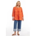 thumbnail image 3 of June & Vie Women's Plus Size Acid Wash Peasant Blouse, 3 of 5