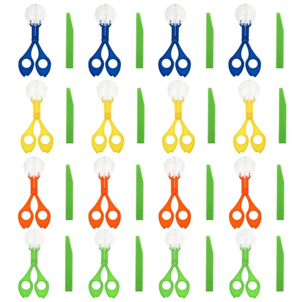 FELTECHELECTR 4 juegos de cucharas de plástico prácticas, recogedor, tijeras, pinzas y pinzas de plástico