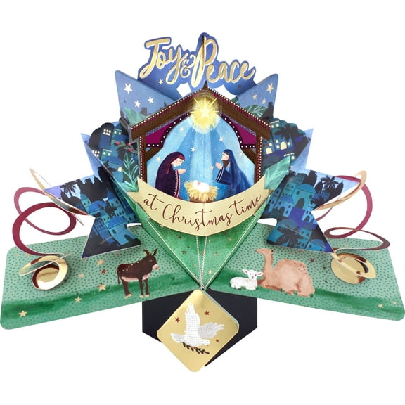 Second Nature Christmas Card Pop Up Traditional Nativity