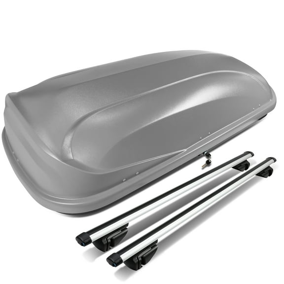 DNA Motoring PT-ZTL-8101-GY Universal 135cm Adjustable Roof Rail Aluminum Cross Bar   Cargo Box Luggage Carrier w/Lock Key (Grey)