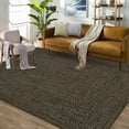 thumbnail image 2 of 8x10 Rug Washable Modern Area Rug for Living Room Braided Printed (Non-Woven) Rugs Vintage Low Pile Large Rug Non Shedding Bedroom Indoor Carpet for Dining Under Table, Black Brown, 2 of 7