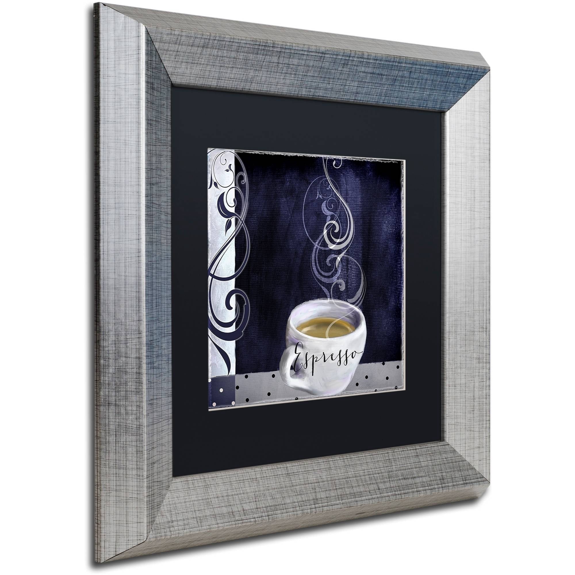 Trademark Fine Art "Cafe Blue IV" Canvas Art by Color Bakery Black Matte, Silver Frame