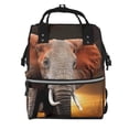 thumbnail image 1 of Fotbe Elephant Sunset in Kenya Mochila Maternidad - Lona de Sarga Impermeable, Mochila de Pañales de Gran Capacidad con Múltiples Bolsillos y Correas Ajustables, 1 of 6