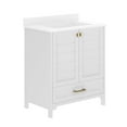 thumbnail image 3 of Flash Furniture Haven 30" Bathroom Vanity with Sink and Storage Cabinet White/Gold (FSBN430KDWHHGD), 3 of 11