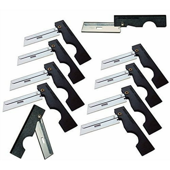 Derma-Safe Folding Utility Razor (10-pack) for Survival & First Aid Kits (Black) by DermaSafe