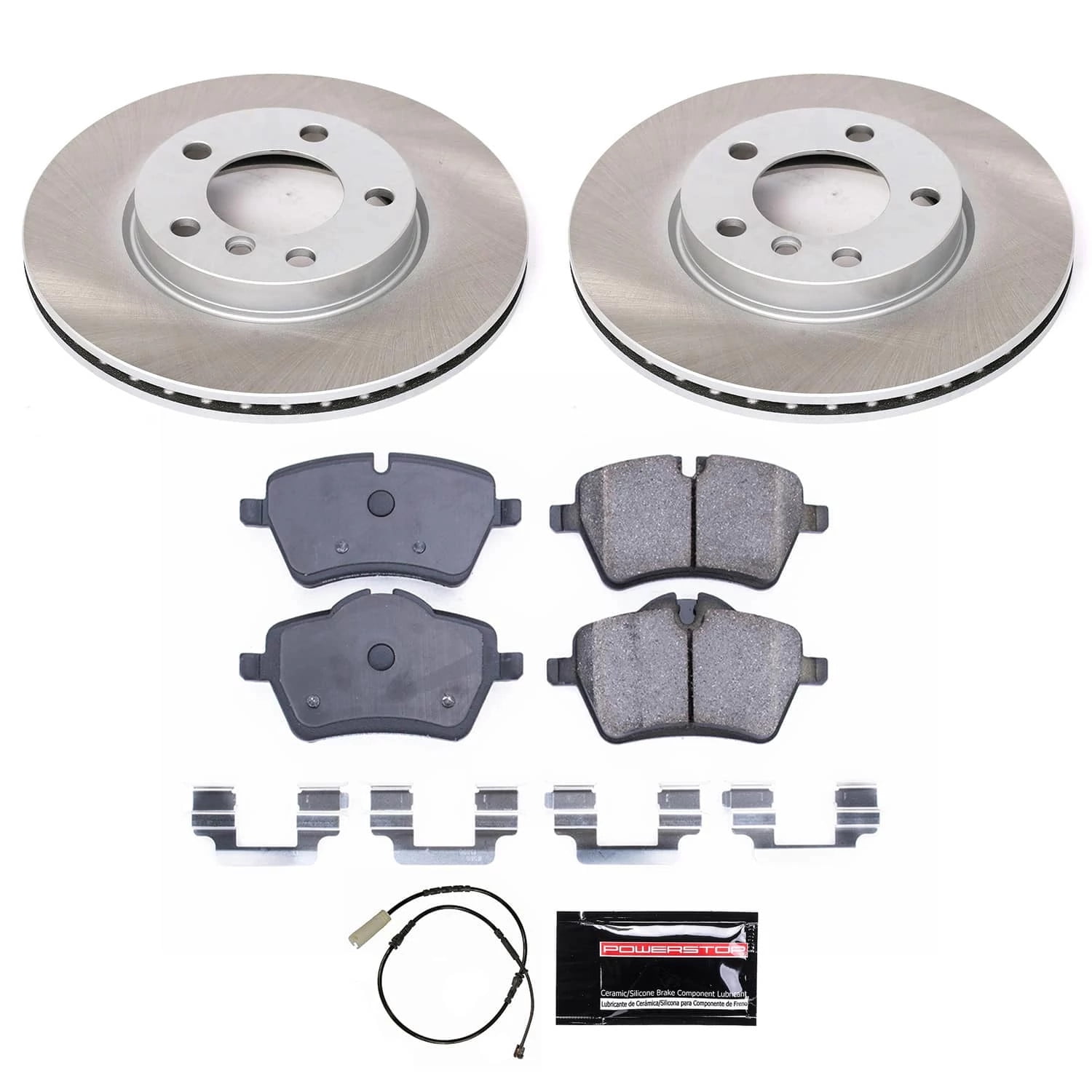 PowerStop Front Semi-Coated Rotor and Low-Dust Ceramic Brake Pad Kit SC6662