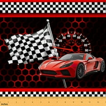 jejeloiu Boys Extreme Sports Fabric by the Yard 1 Yard,Race Car Flag Home Decor Fabric by the Yard,Red White Black Sewing Fabric For Teen Kids,Breathable Home Decor
