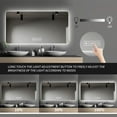 thumbnail image 2 of LAIYA Bathroom Vanity Mirror with Lights, Wall-Mounted Led Black Mirror for Bathroom Anti-Fog Waterproof, Light Adjustment Intelligent Touch Button Horizontal, 2 of 8