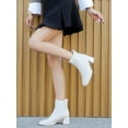 thumbnail image 6 of DADAWEN Women's Chelsea Boots Low Heel Chunky Fashion Ankle Boots Beige 6.5 US, 6 of 6
