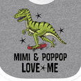 thumbnail image 4 of Inktastic Mimi and PopPop Love Me Dinosaur Boys Baby Bib, 4 of 4