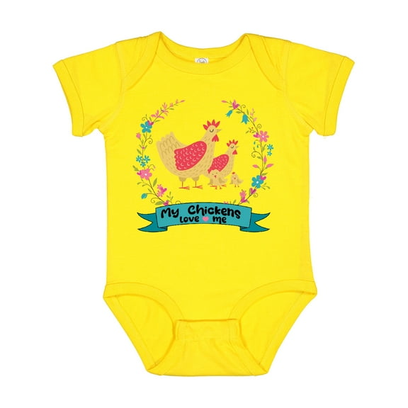 Inktastic Chicken Farming My Chickens Love Me Girls Baby Bodysuit