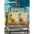 thumbnail image 4 of Outdoor Pillows Waterproof, Vintage Yellow Sunflower Bedding Throw Pillows with Insert for Couch Sofa Bed, Watercolor Botanical Retro Floral 16x16 Inch Pillowcases Decorative Patio Pillow Set of 2, 4 of 8