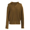 thumbnail image 2 of Vedolay Cute Tops for Women Fashion Fall Sweaters Ruffle Neck Knit Pullover Cute Tops,Khaki S, 2 of 4