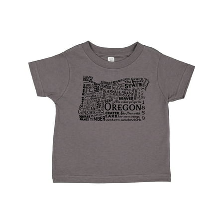 

Inktastic Oregon Word Salad- State Outline Gift Toddler Boy or Toddler Girl T-Shirt