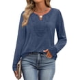 thumbnail image 3 of ZANKLEY Boho Tops for Women Blouses Dressy Casual V Neck Long Sleeve Shirts Fall Outfits Trendy Vacation Clothes, 3 of 9