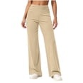 thumbnail image 2 of Ovbmpzd Ladies Yoga Pants Womens Wide-Leg Petite Khaki Leggings Casual Long High Waist Leggings,S, 2 of 6