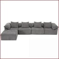 thumbnail image 5 of 5-Piece Modular L-Shaped Sectional Sofa - Convertible Sleeper with Ottoman, Gray Chenille Upholstery | Gray | Chenille | Cushion Back, 5 of 26