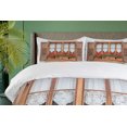 thumbnail image 4 of Ambesonne Boho Duvet Cover Sets, European Rustic Shutters, 2-King, Brown White Red, 4 of 7