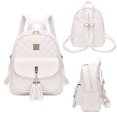 thumbnail image 3 of Mochila para mujer, mini mochila de cuero antirrobo para mujer, mochila moderna 3 en 1 para viajes de ocio, mochila pequeña de cuero PU para mujer, 3 of 6
