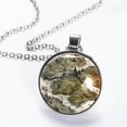 thumbnail image 2 of Map section Glass Circular Pendant Necklace - Sparkling Jewelry for Women, 2 of 5