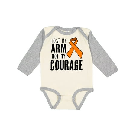 

Inktastic Lost my Arm Not my Courage Limb Loss Awareness Orange Ribbon Gift Baby Boy or Baby Girl Long Sleeve Bodysuit