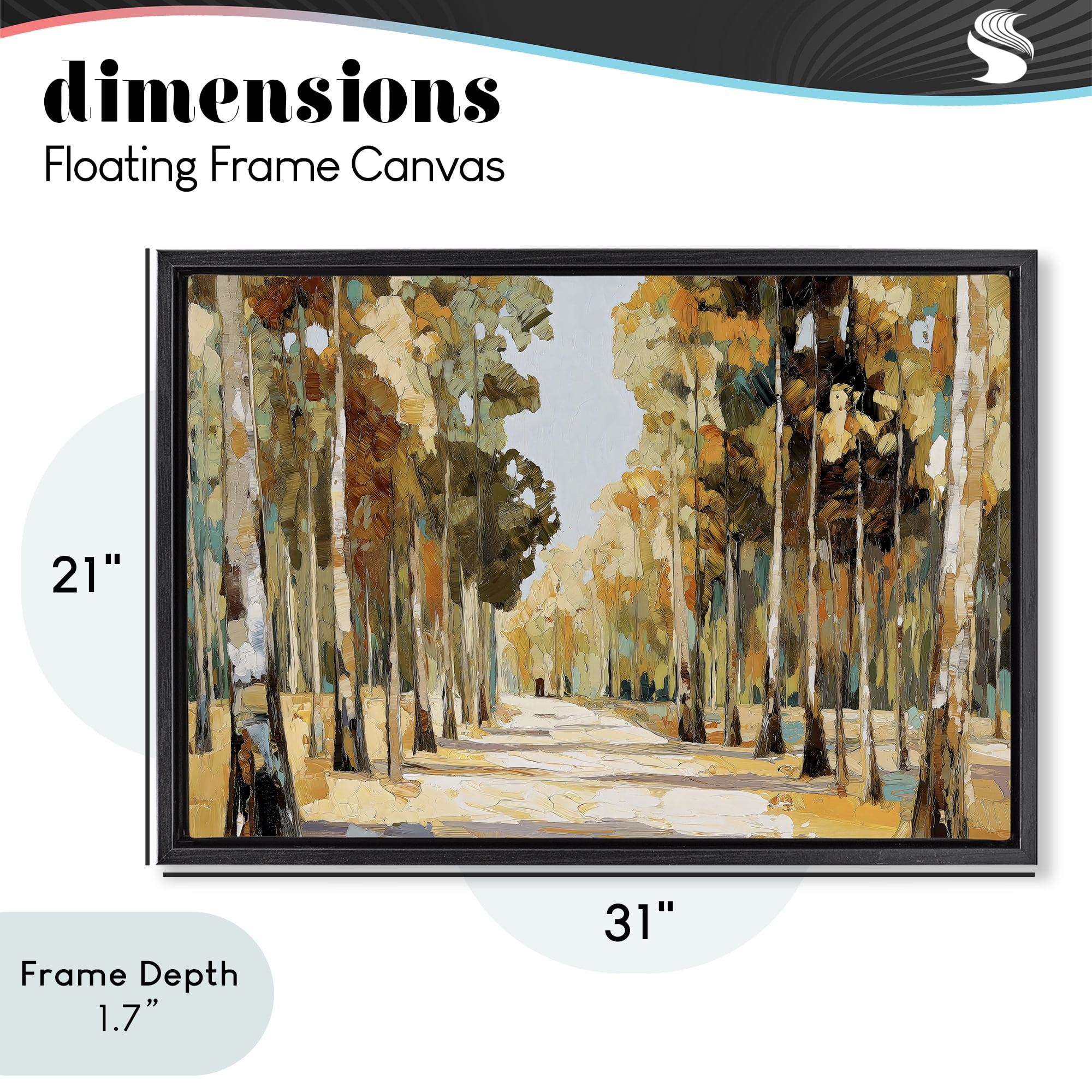 Stupell Industries Modern Impressionist Fall Forest Black Framed Floater Canvas Wall Art, design by Gina Kelly