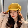 thumbnail image 3 of Cheers.US Beret Newsboy Hat Adjustable Women Cap Cabbie Beret Octagonal Cap Soft Woolen Beret for Women, 3 of 6