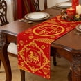 thumbnail image 4 of Chemin de Table en Lin, Décor Chinois à Thème Cheval Multicolore pour Table à Manger, 33 x 183 cm, Tissu en Polyester, Lavable à la Machine, 1 Pce, 4 of 6