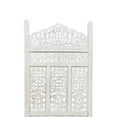 thumbnail image 2 of Aesthetically Carved 4 Panel Wooden Partition Screen/Room Divider- White, 2 of 5