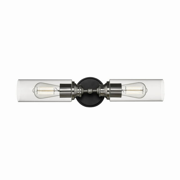 2412-MB/BN Millennium Lighting 2 Light Bath Vanity-5.5 Inch Tall and 23.5 Inch Wide-Matte Black/Brushed Nickel Finish