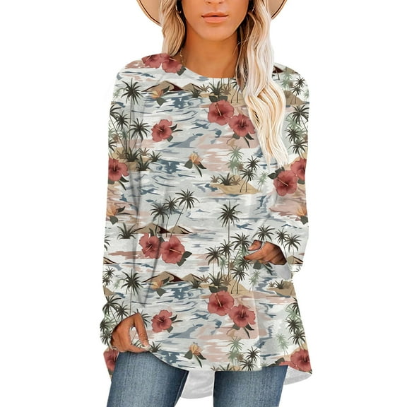 CLOOCL Women Loose Plus Size Tops Vintage Flowers 3D Print T-Shirt Long Sleeve Casual Female Blouse