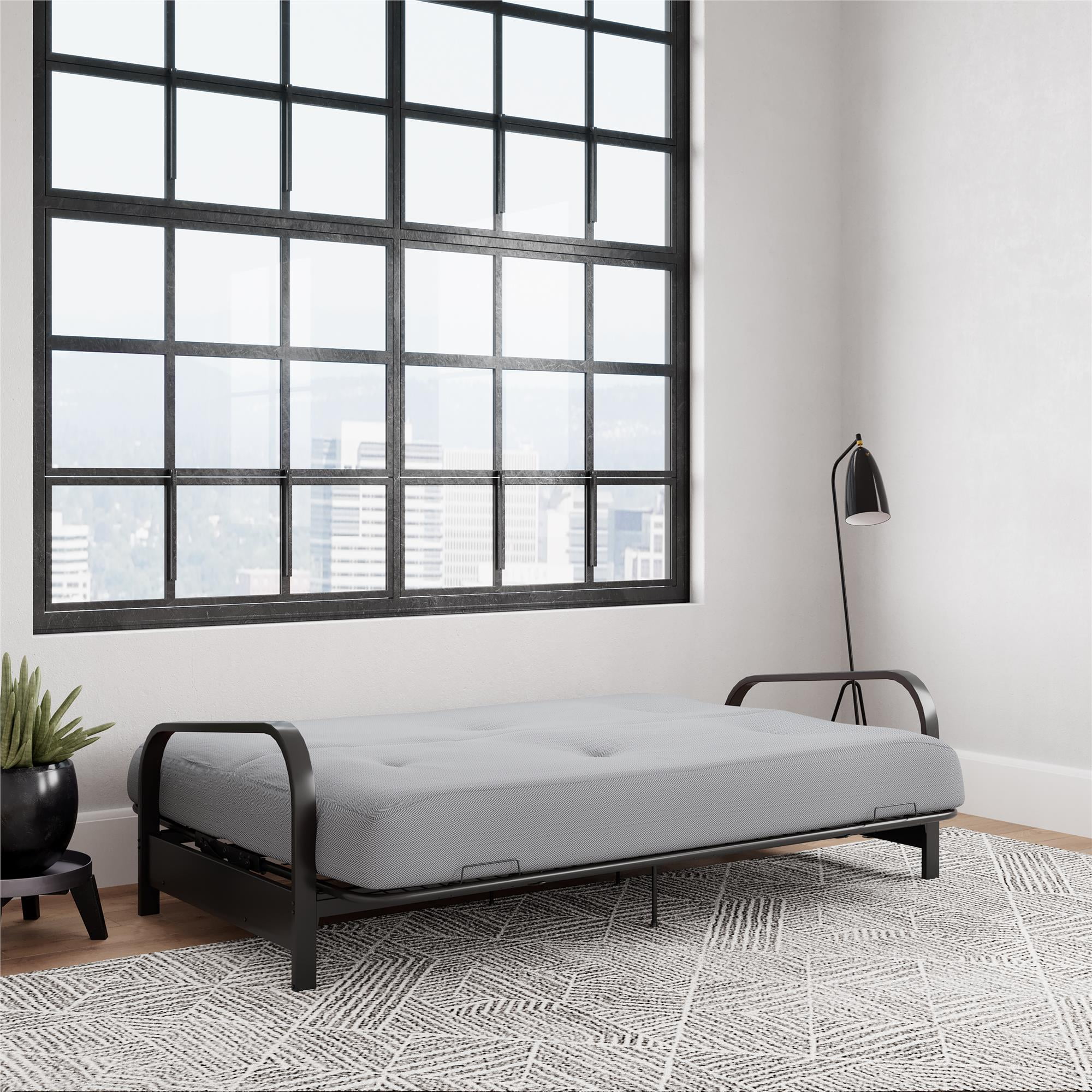 Black metal futon walmart discount