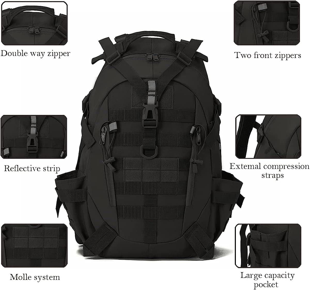 Military Tactical Backpack Large Army Rucksack Molle Bug Out Bag Assault Pack Outdoor Camping Hunting Laptop Daypack