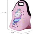 thumbnail image 3 of Pink diving unicorn lunch bag, waterproof sequin lunch bag, with zipper, suitable for outdoor school work, 3 of 3