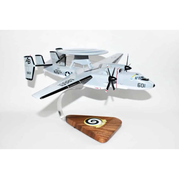 VAW-123 Screwtops USS America E-2C Model, Navy, 1/54 (18" Wingspan), Mahogany